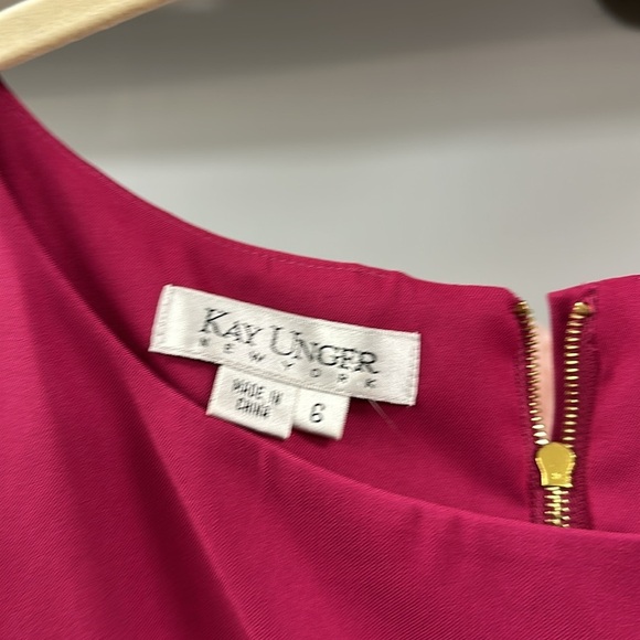 Kay Unger Pink Ruffle Dress Size 6 - Picture 2 of 4